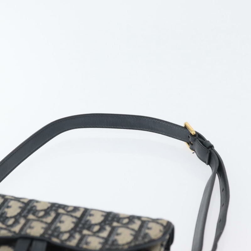 【日本直送】Christian Dior Trotter帆布馬鞍腰包 海軍藍 金色 正品 171890V-13