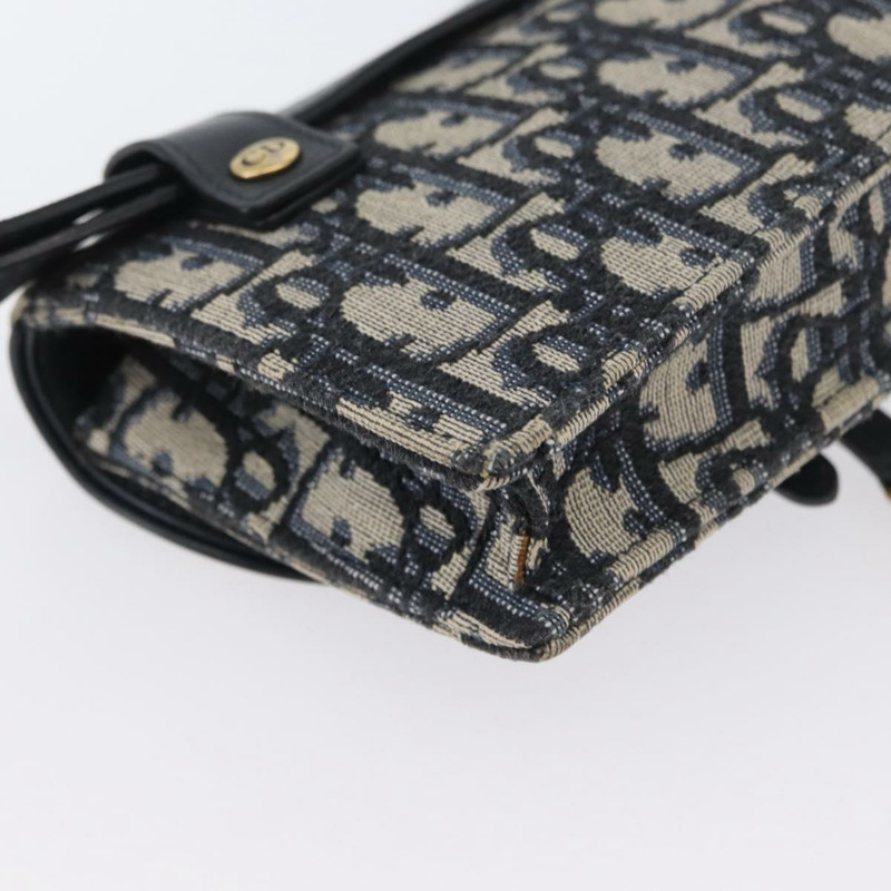 【日本直送】Christian Dior Trotter帆布馬鞍腰包 海軍藍 金色 正品 171890V-16