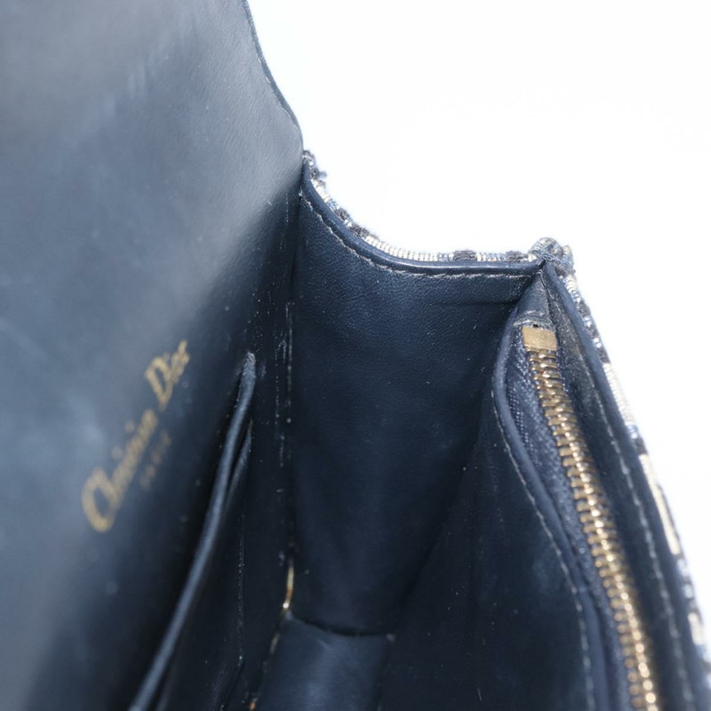 【日本直送】Christian Dior Trotter帆布馬鞍腰包 海軍藍 金色 正品 171890V-23