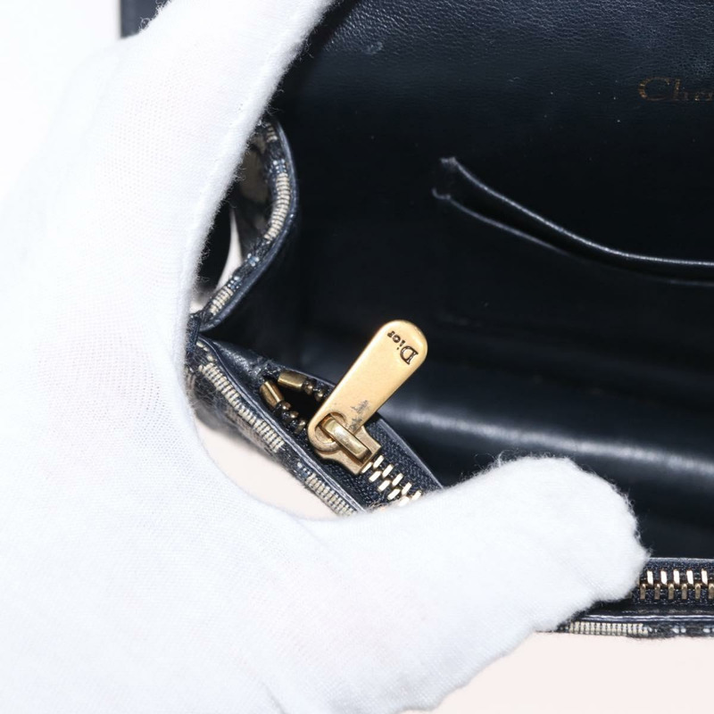 【日本直送】Christian Dior Trotter帆布馬鞍腰包 海軍藍 金色 正品 171890V-26