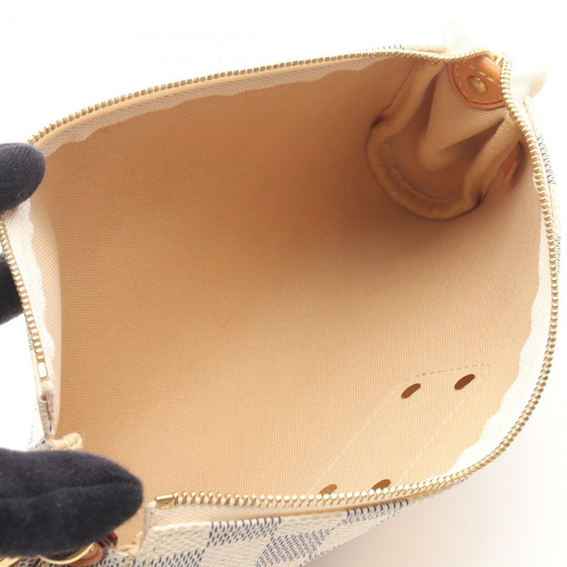 路易威登 Eva 手提包,塗層帆布和皮革,Damier Azur 帆布,女士,白色,N55214-2