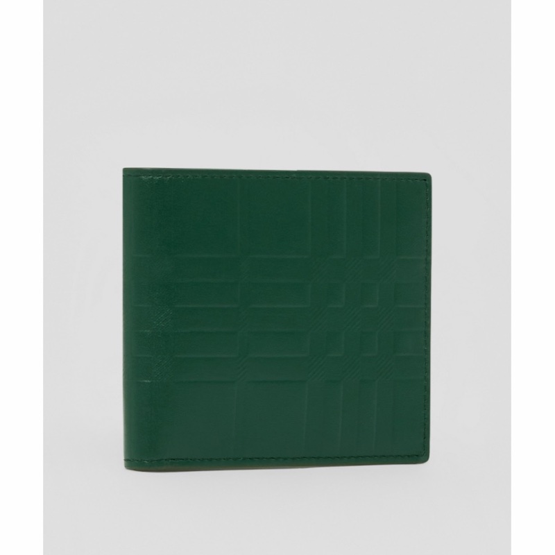 Burberry 男士 格紋壓花雙折錢夾均碼碼-3