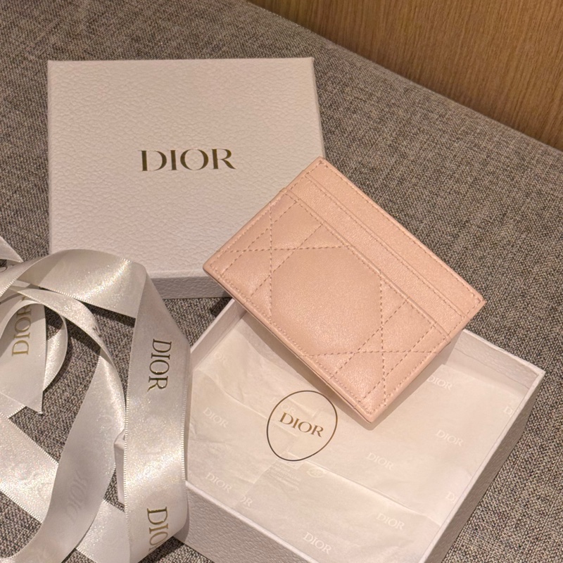 全新未使用Dior卡夾 水鑽小羊皮粉色dior卡夾-2