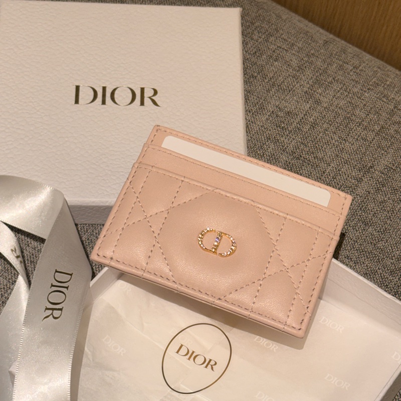 全新未使用Dior卡夾 水鑽小羊皮粉色dior卡夾-4
