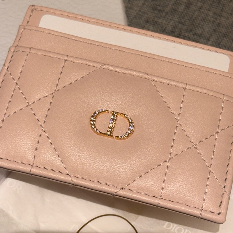 全新未使用Dior卡夾 水鑽小羊皮粉色dior卡夾-12