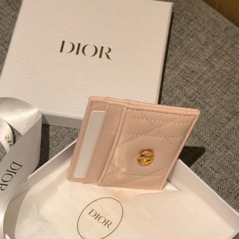 全新未使用Dior卡夾 水鑽小羊皮粉色dior卡夾-15