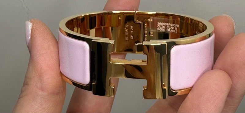 二手hermes 粉紅手環-2