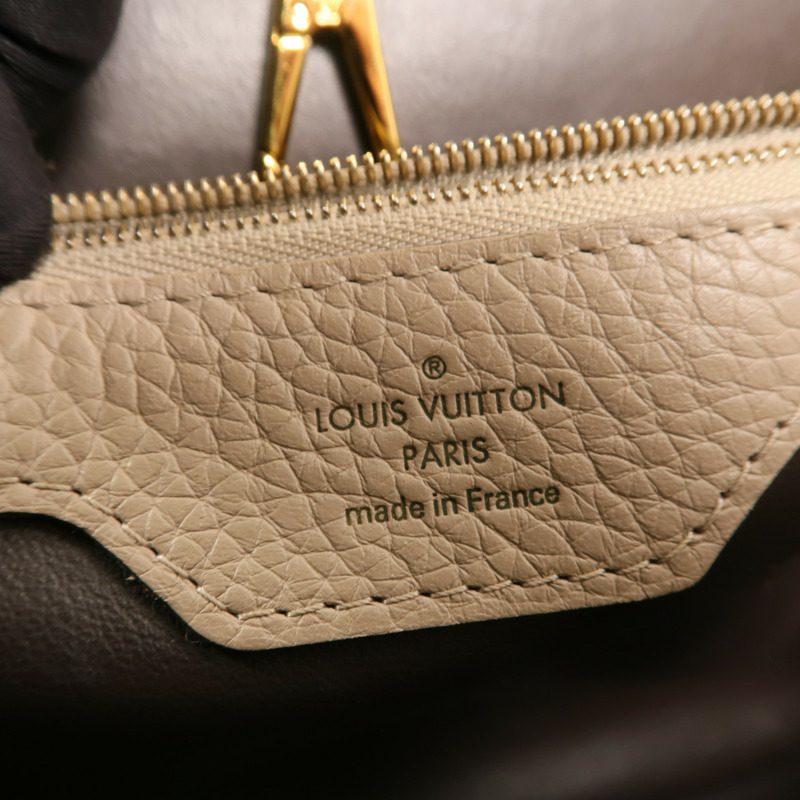 LOUIS VUITTON Taurillon Capucines GM金扣肩背袋-5
