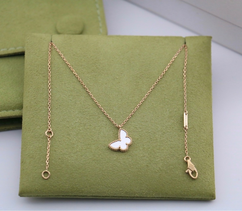 vca 項鍊 黃金 白蝴蝶 新扣 21年全套-0