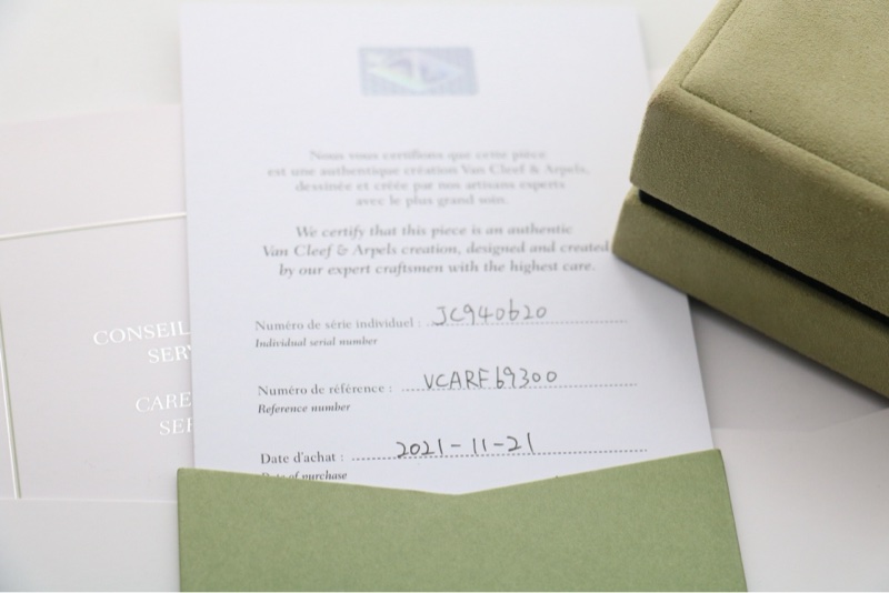 vca 項鍊 黃金 白蝴蝶 新扣 21年全套-2