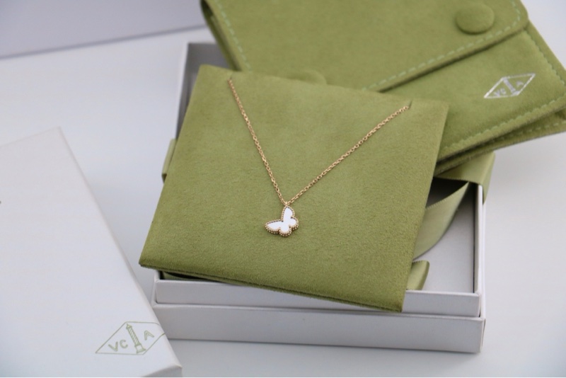 vca 項鍊 黃金 白蝴蝶 新扣 21年全套-4