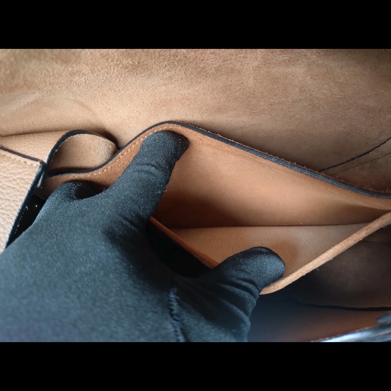 LOEWE 黑皮邊駝皮禮物包 GATE 24-23