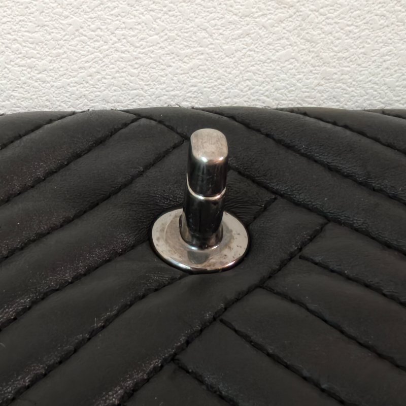 香奈兒/Chanel 羊皮CF腋下鍊條包 21開 中號黑色 27*17*7cm 2015年 98新-12