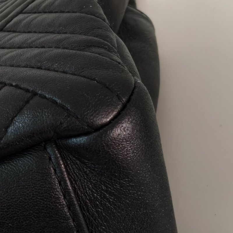 香奈兒/Chanel 羊皮CF腋下鍊條包 21開 中號黑色 27*17*7cm 2015年 98新-18