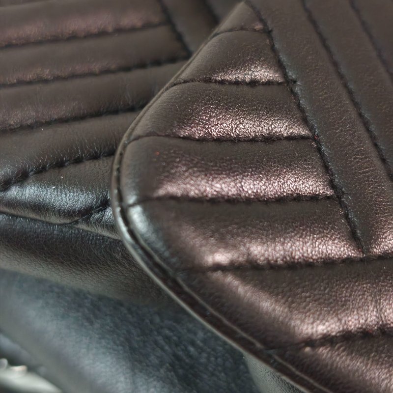 香奈兒/Chanel 羊皮CF腋下鍊條包 21開 中號黑色 27*17*7cm 2015年 98新-21