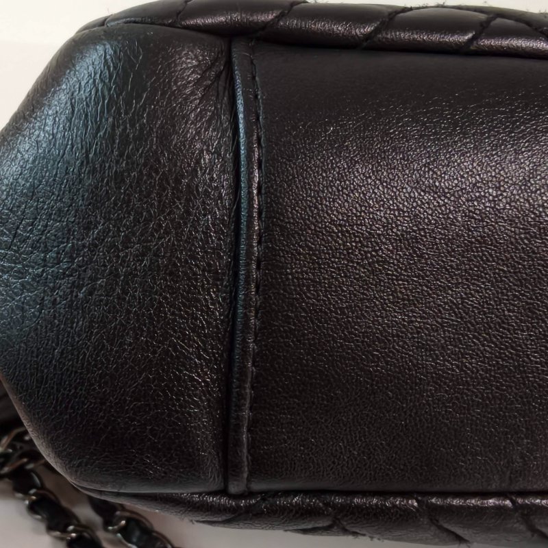 香奈兒/Chanel 羊皮CF腋下鍊條包 21開 中號黑色 27*17*7cm 2015年 98新-28