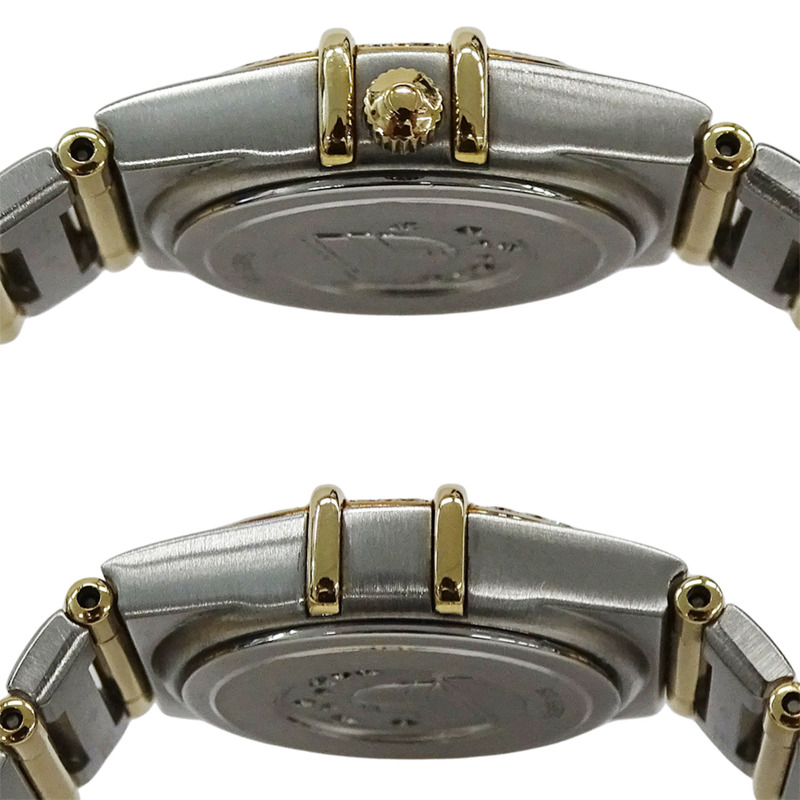 歐米茄星座系列迷你1267.70女錶，貝殼鑲鑽石英機芯，不鏽鋼錶殼，鍍金錶帶，拋光處理-2