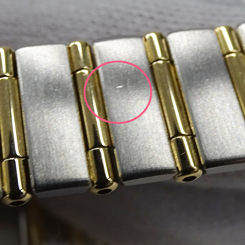 歐米茄星座系列迷你1267.70女錶，貝殼鑲鑽石英機芯，不鏽鋼錶殼，鍍金錶帶，拋光處理-6