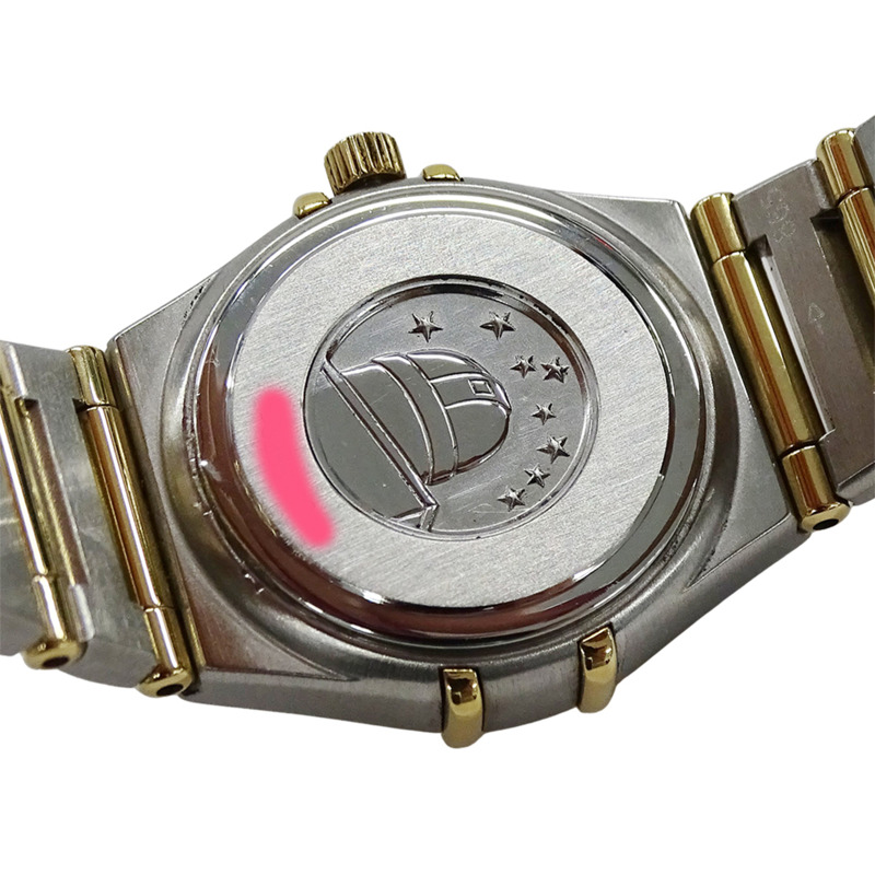 歐米茄星座系列迷你1267.70女錶，貝殼鑲鑽石英機芯，不鏽鋼錶殼，鍍金錶帶，拋光處理-9