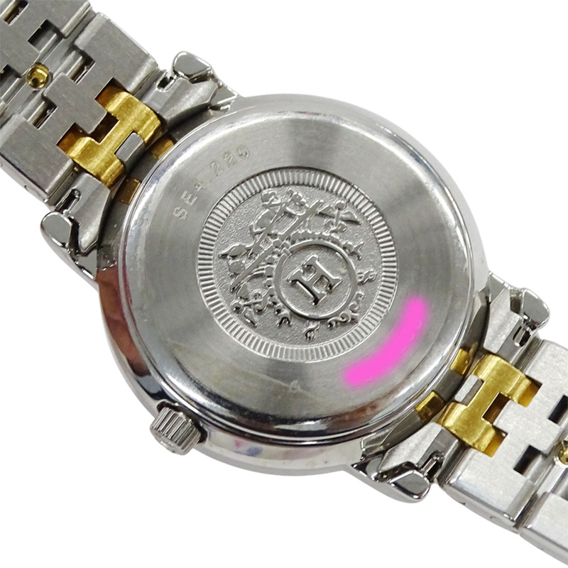 愛馬仕女士石英腕錶,QZ系列不鏽鋼款,SS GP SE4.220,圓形,雙色錶盤-8