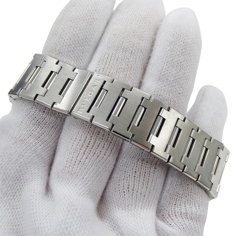 寶格麗男士腕錶,日期自動上鍊,不鏽鋼材質,AT,SS,BB38SS,銀/黑色,圓形,拋光-4