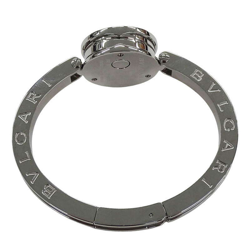 寶格麗 (BVLGARI) 女士 B-zero1 腕錶,藍色錶殼鑲嵌 12 顆鑽石,石英機芯,精鋼錶殼,型號 BZ22S,拋光錶鍊-4