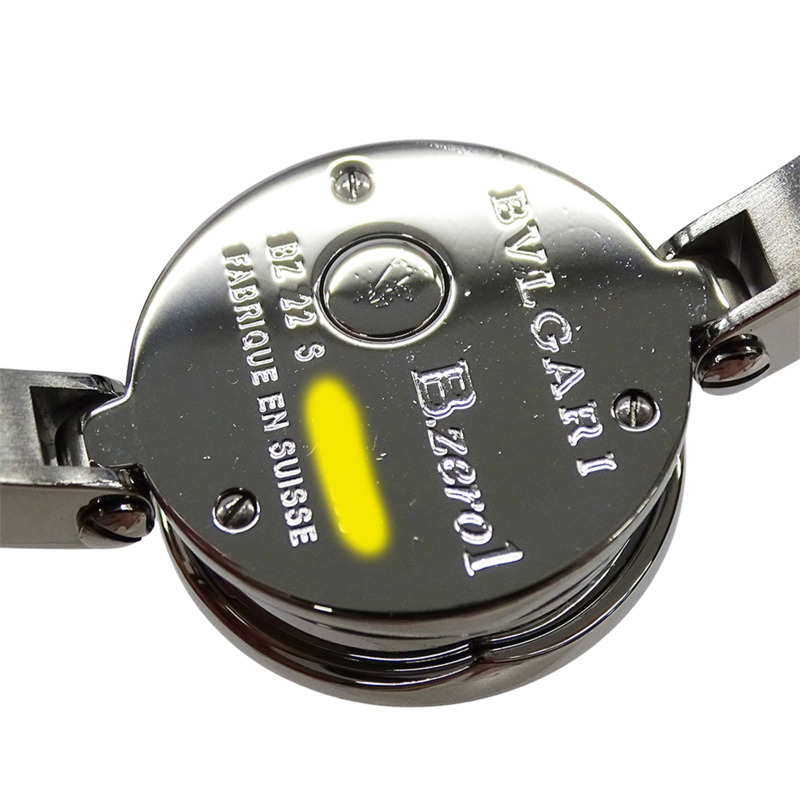 寶格麗 (BVLGARI) 女士 B-zero1 腕錶,藍色錶殼鑲嵌 12 顆鑽石,石英機芯,精鋼錶殼,型號 BZ22S,拋光錶鍊-6