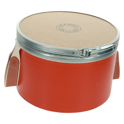 愛馬仕馬鞍盒配件箱，金屬材質，橘色，正品編號 169557V