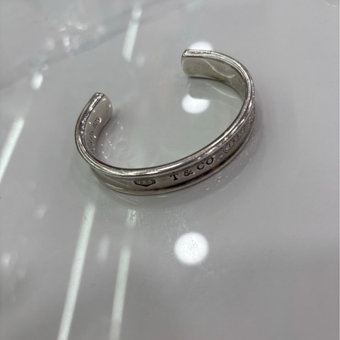 Tiffany&co .#蒂芙尼1837系列寬版925厚銀開口手鐲 重42.3g 條寬11.5mm