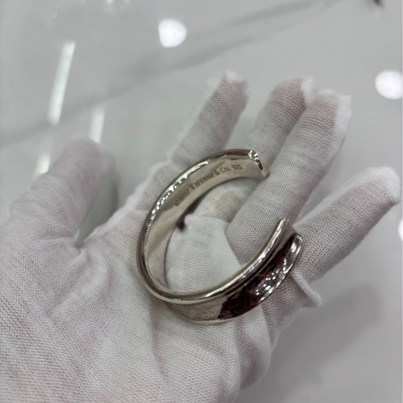 Tiffany&co .#蒂芙尼1837系列寬版925厚銀開口手鐲 重42.3g 條寬11.5mm-4