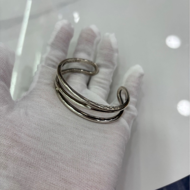 Tiffany Tiffany 開口環 Z字鏤空款 925銀 刻印清晰成色 重約27.8g-0