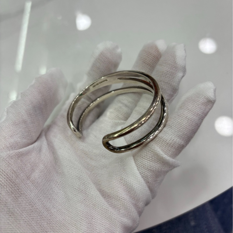 Tiffany Tiffany 開口環 Z字鏤空款 925銀 刻印清晰成色 重約27.8g-2