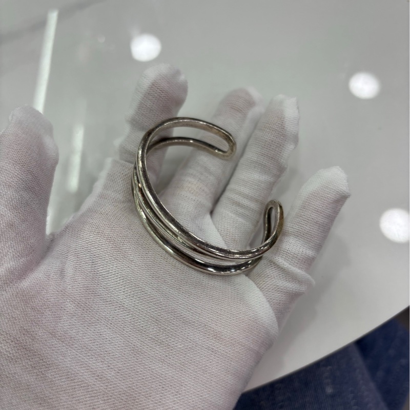 Tiffany Tiffany 開口環 Z字鏤空款 925銀 刻印清晰成色 重約27.8g-3
