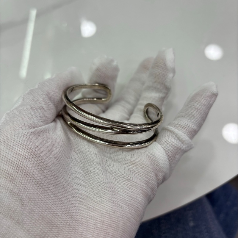 Tiffany Tiffany 開口環 Z字鏤空款 925銀 刻印清晰成色 重約27.8g-4