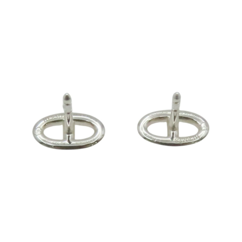 白金 925純銀 Faramdole 豬鼻子 針式耳環【HERMES 愛馬仕】 H113503B-1