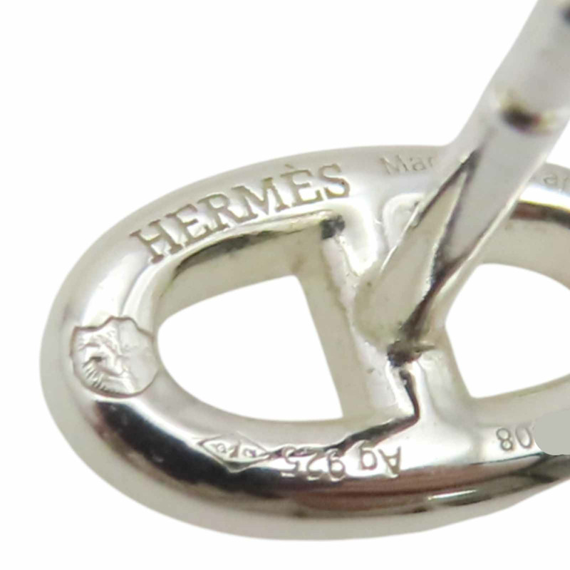 白金 925純銀 Faramdole 豬鼻子 針式耳環【HERMES 愛馬仕】 H113503B-2