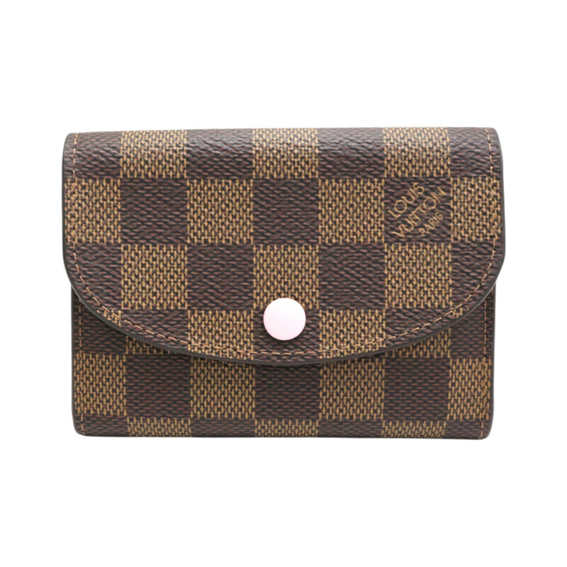 棕色 棋盤格帆布 Rosalie 零錢包【LOUIS VUITTON LV 路易威登】 N64423-0