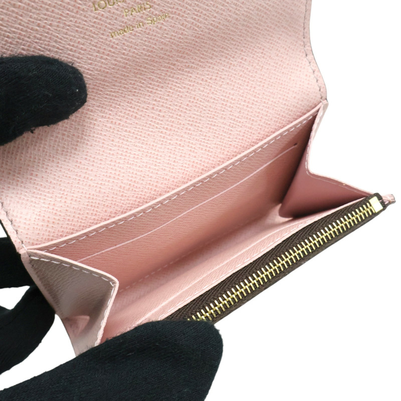 棕色 棋盤格帆布 Rosalie 零錢包【LOUIS VUITTON LV 路易威登】 N64423-4