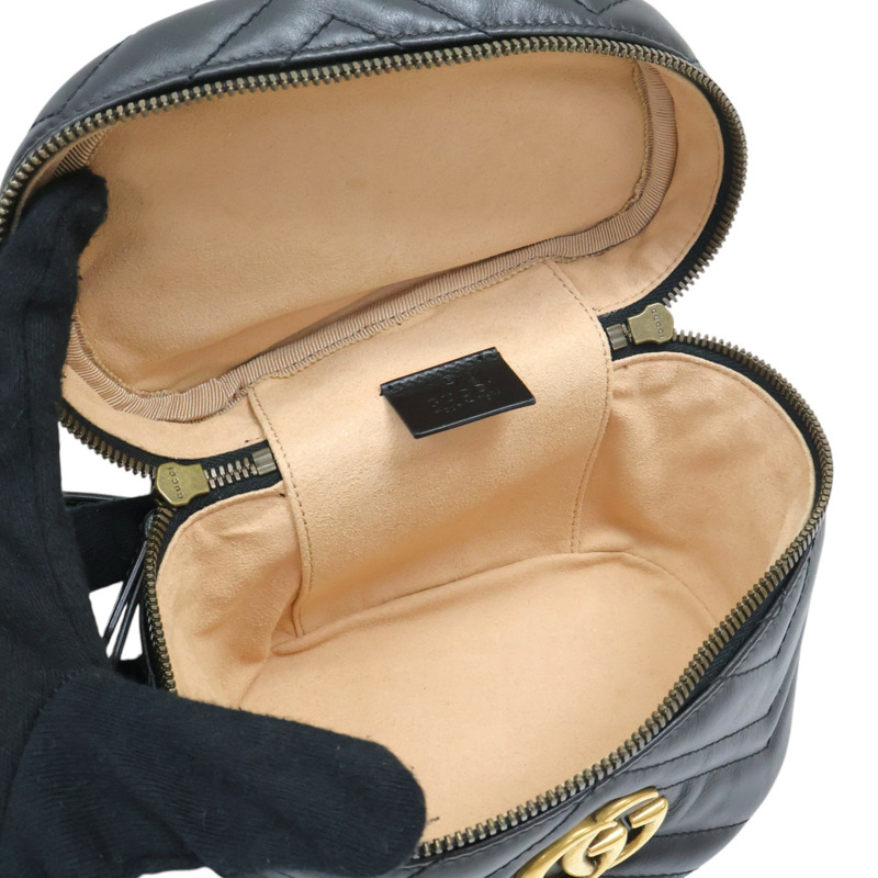 黑色 牛皮 GG Marmont 後背包【GUCCI 古馳】 598594-4