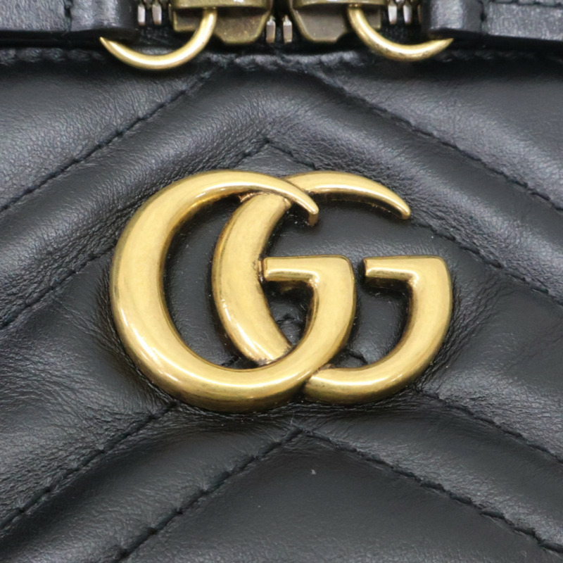 黑色 牛皮 GG Marmont 後背包【GUCCI 古馳】 598594-6