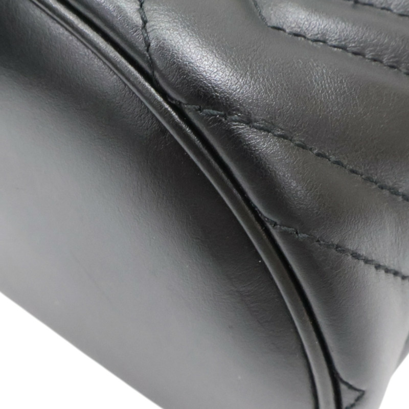 黑色 牛皮 GG Marmont 後背包【GUCCI 古馳】 598594-11