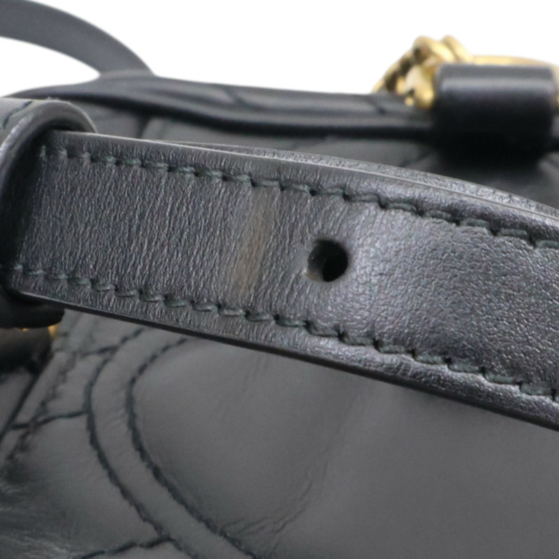 黑色 牛皮 GG Marmont 後背包【GUCCI 古馳】 598594-14