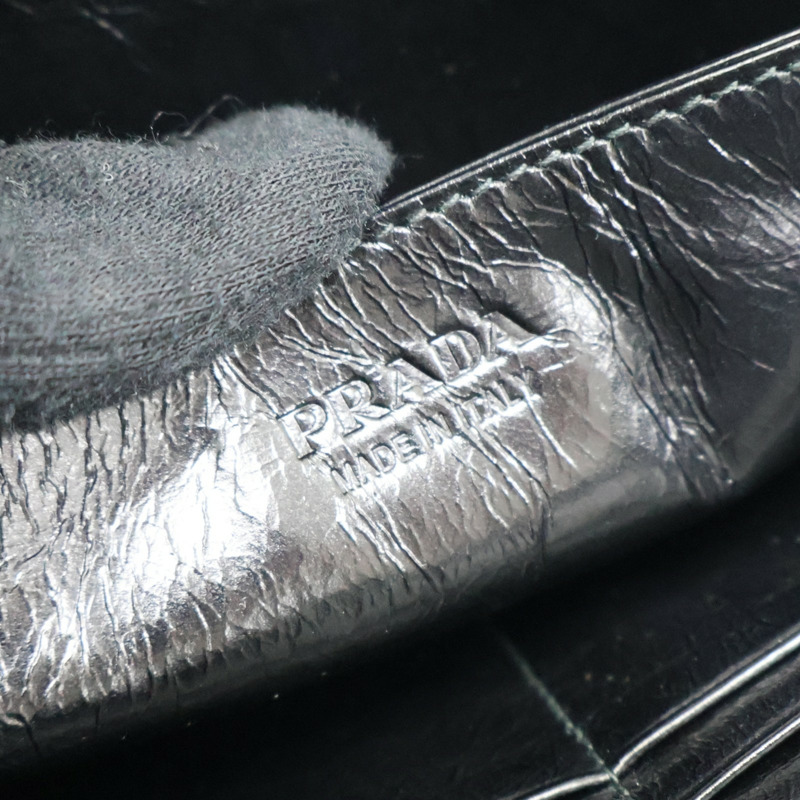 黑色 牛皮 拉鍊長夾 【PRADA 普拉達】 2ML059-6