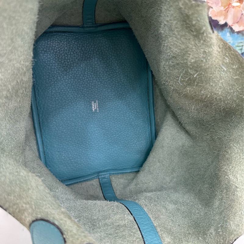 Hermes 愛馬仕 picotin22 菜籃22馬卡龍藍銀扣TC皮T刻-7