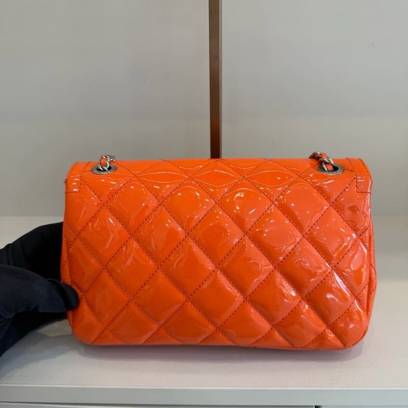 Chanel 香奈兒 馬卡龍漆皮cf大mini 口蓋包 20開 22x6x12cm-1