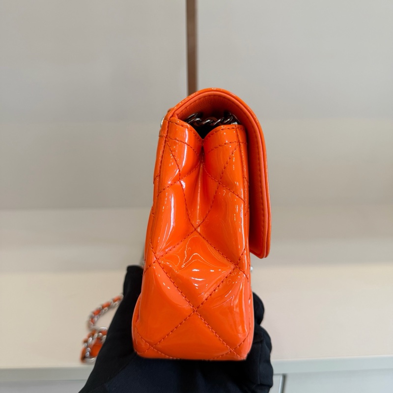 Chanel 香奈兒 馬卡龍漆皮cf大mini 口蓋包 20開 22x6x12cm-3