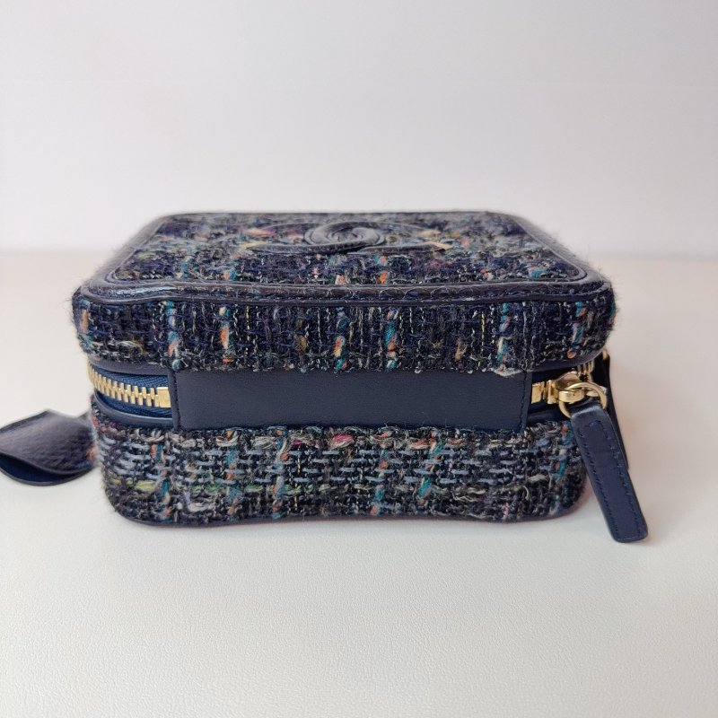 # 繁體中文版 Chanel 香奈兒 FILIGREE 毛呢編織拼蛇皮相機包 小號 26開 有卡 2018年 尺寸 長寬高17*13*7cm 附件:卡、鎖、鑰匙、塵袋-5