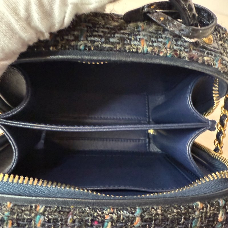 # 繁體中文版 Chanel 香奈兒 FILIGREE 毛呢編織拼蛇皮相機包 小號 26開 有卡 2018年 尺寸 長寬高17*13*7cm 附件:卡、鎖、鑰匙、塵袋-7