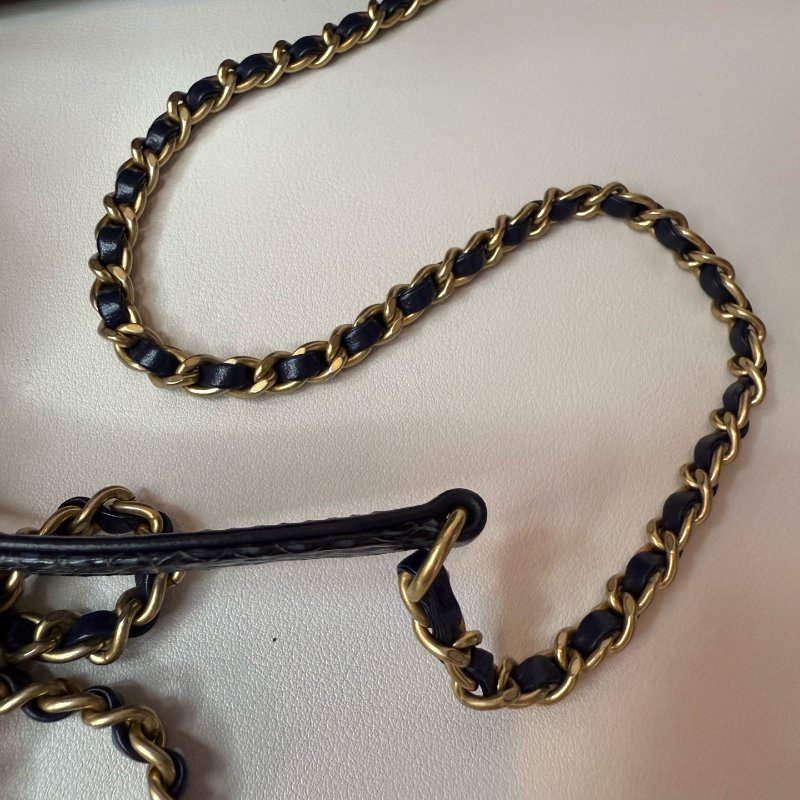 # 繁體中文版 Chanel 香奈兒 FILIGREE 毛呢編織拼蛇皮相機包 小號 26開 有卡 2018年 尺寸 長寬高17*13*7cm 附件:卡、鎖、鑰匙、塵袋-15