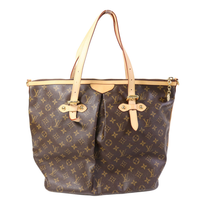 LOUIS VUITTON Monogram Palermo GM金扣手挽肩背兩用袋棕色-1